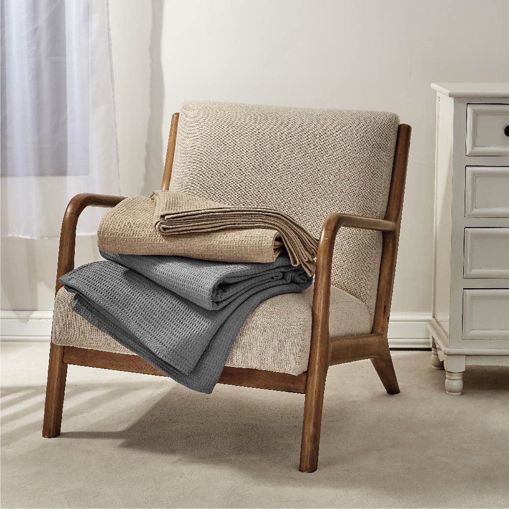 100% Cotton Waffle Weave Thermal Blanket