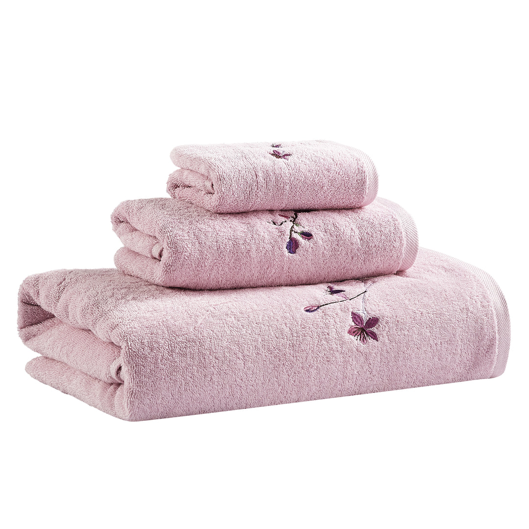 Aussino Sakura Embroidery 100% Cotton 3pcs Towel Set