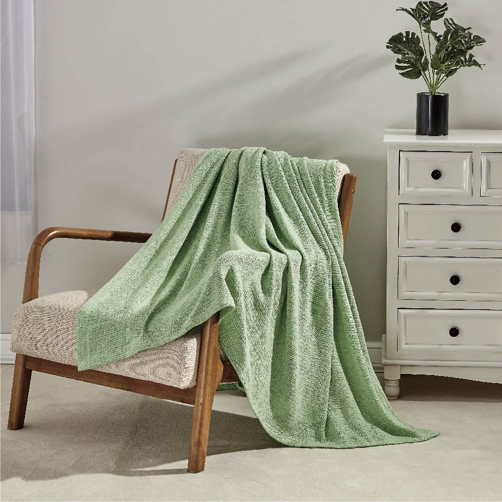 100% Cotton Leno Weave Thermal Blanket