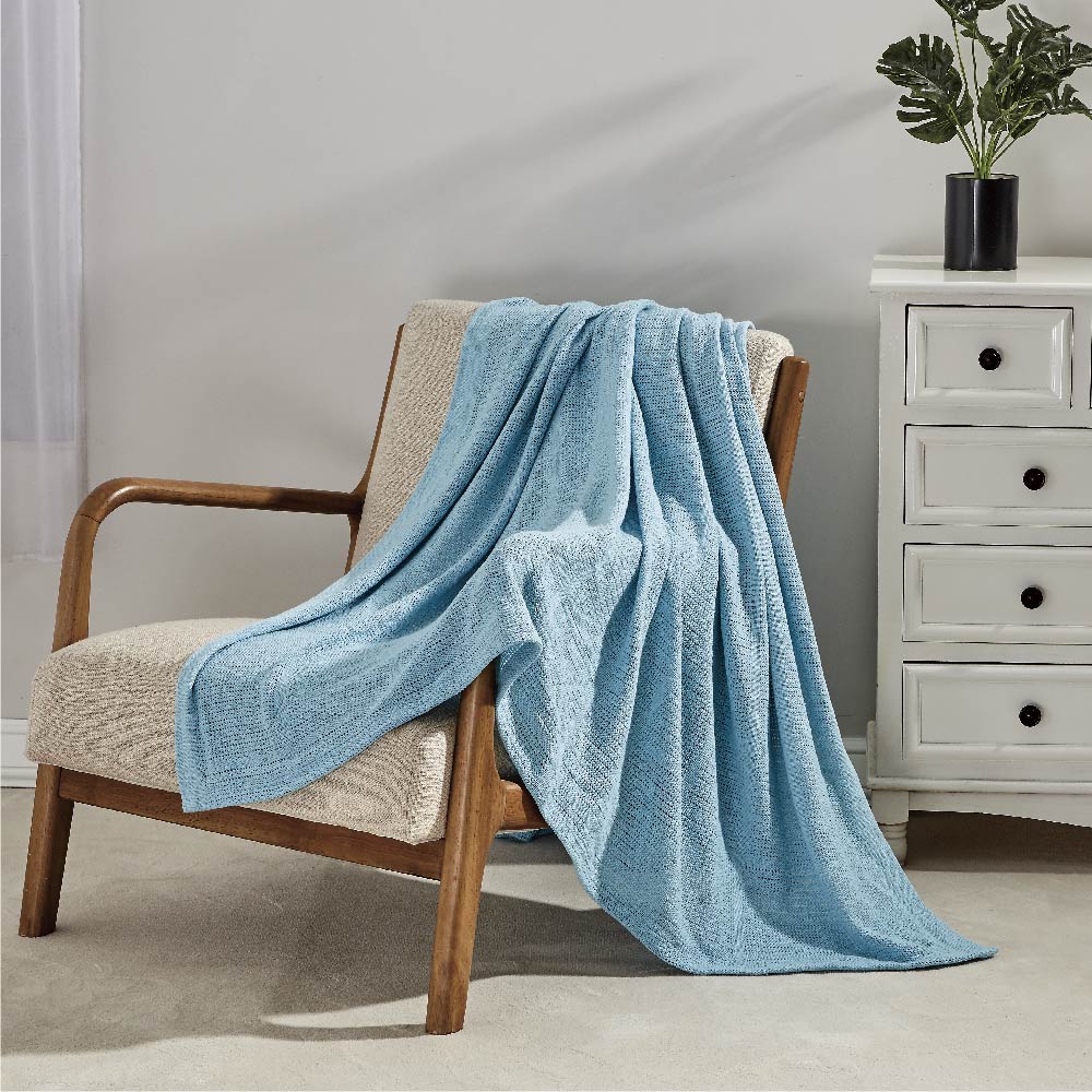 100% Cotton Leno Weave Thermal Blanket