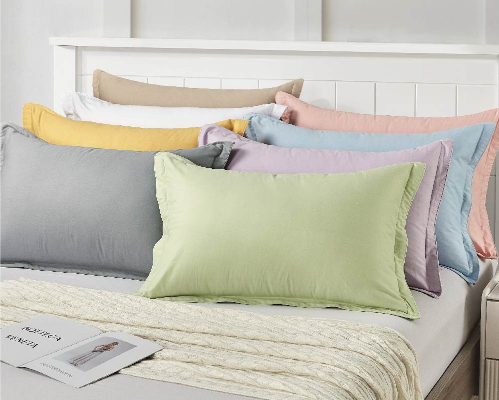 Solid Colored Pair of Pillow Cases 100% Cotton