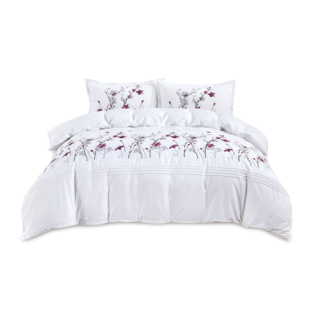 Contempo Sakura Embroidery 100% Cotton Quilt Cover Set